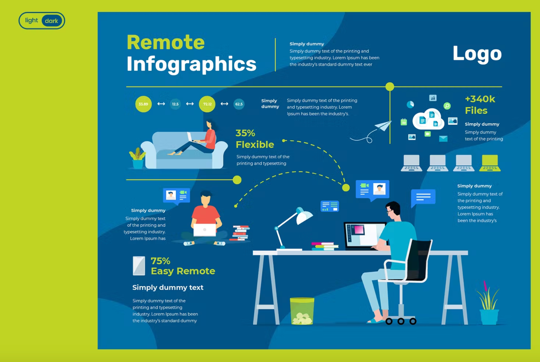 322Remote Working Infographic Templates - whaledesign