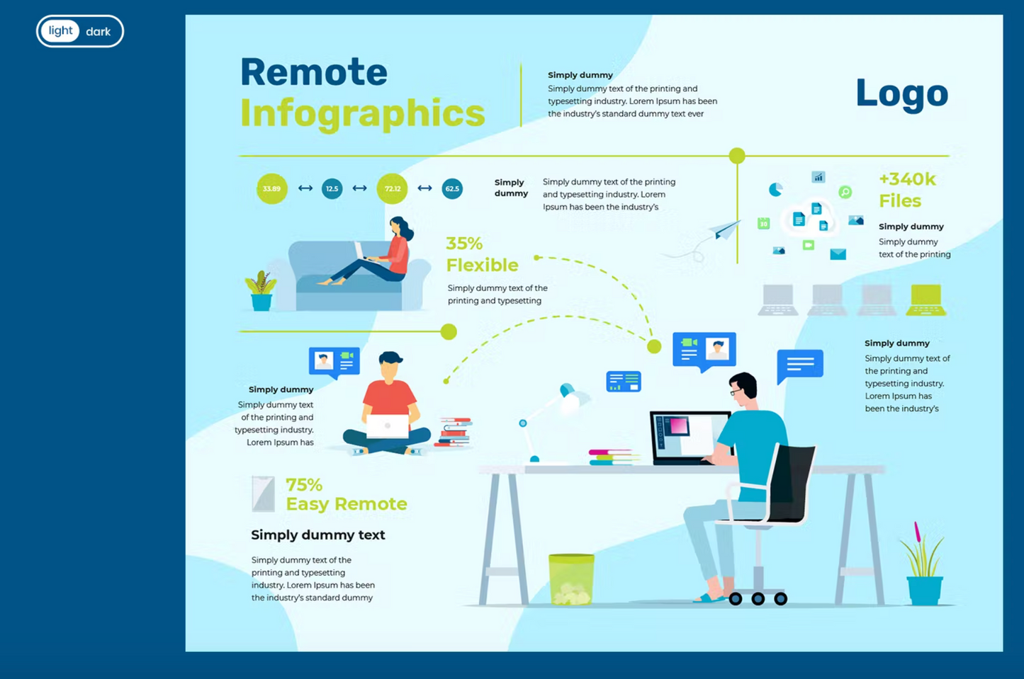 322Remote Working Infographic Templates - whaledesign