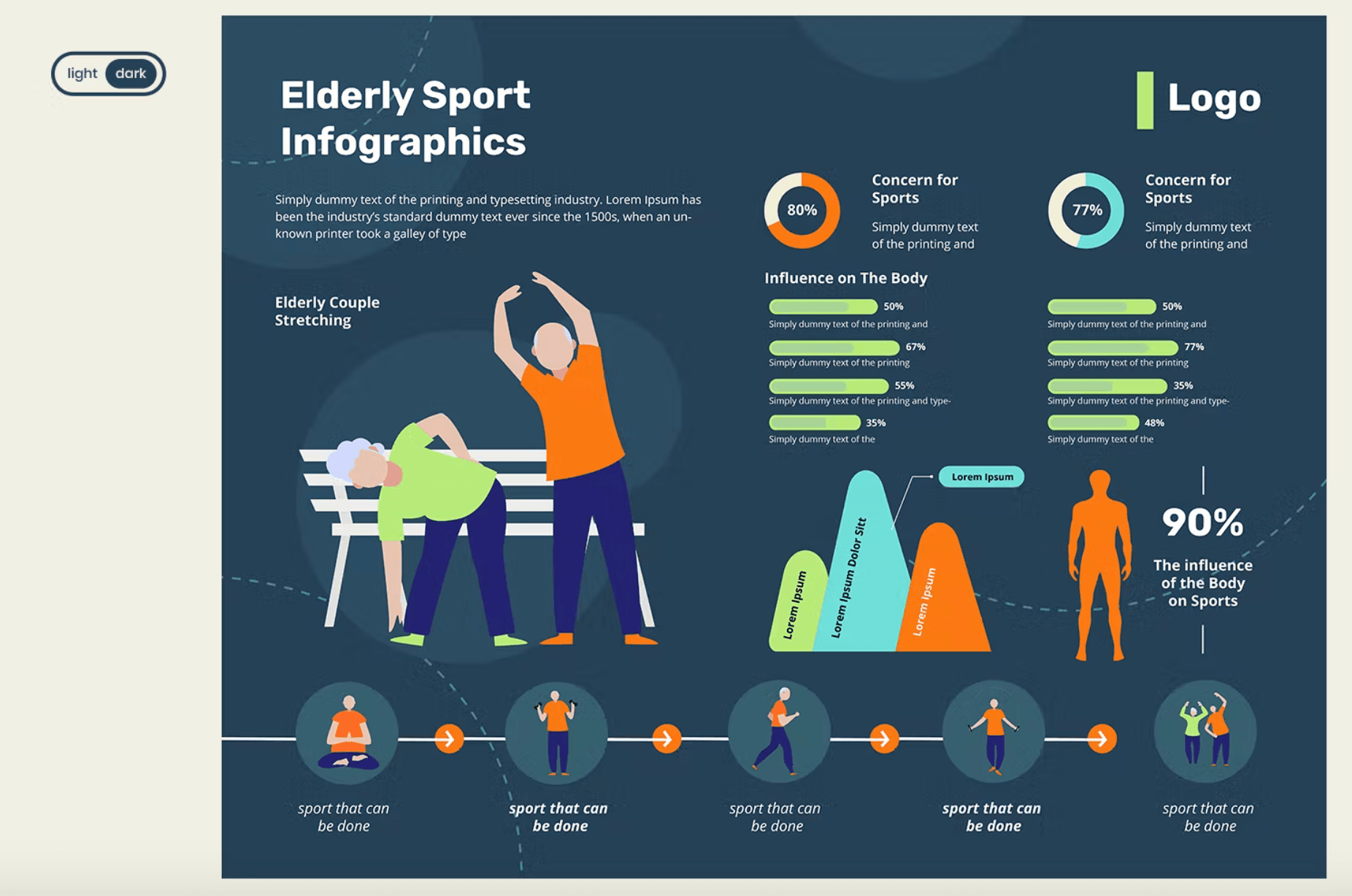 323Sport Infographic Template for Elderly People - whaledesign