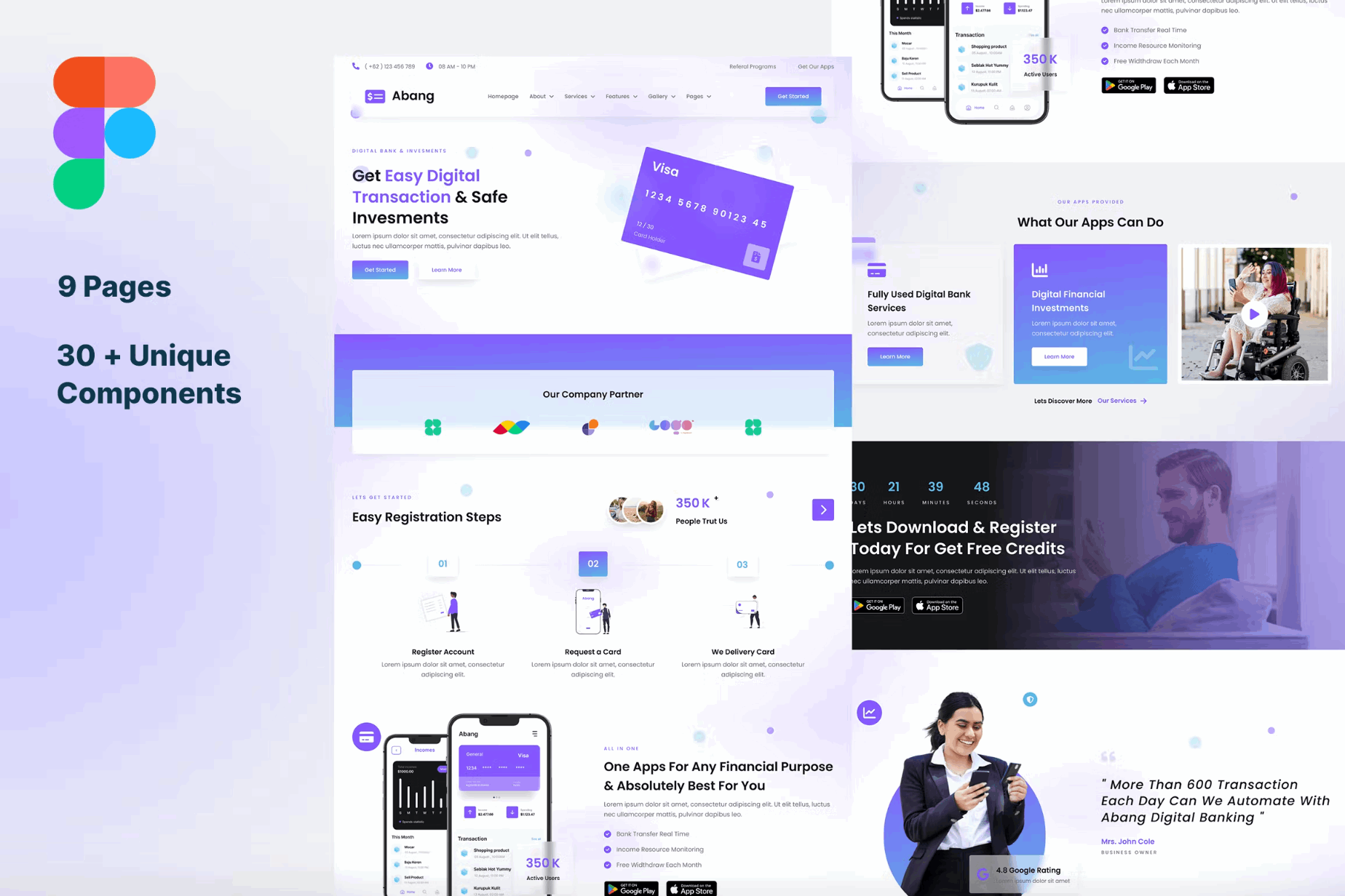 223Abang - Digital Bank Glassmorphism Figma Template