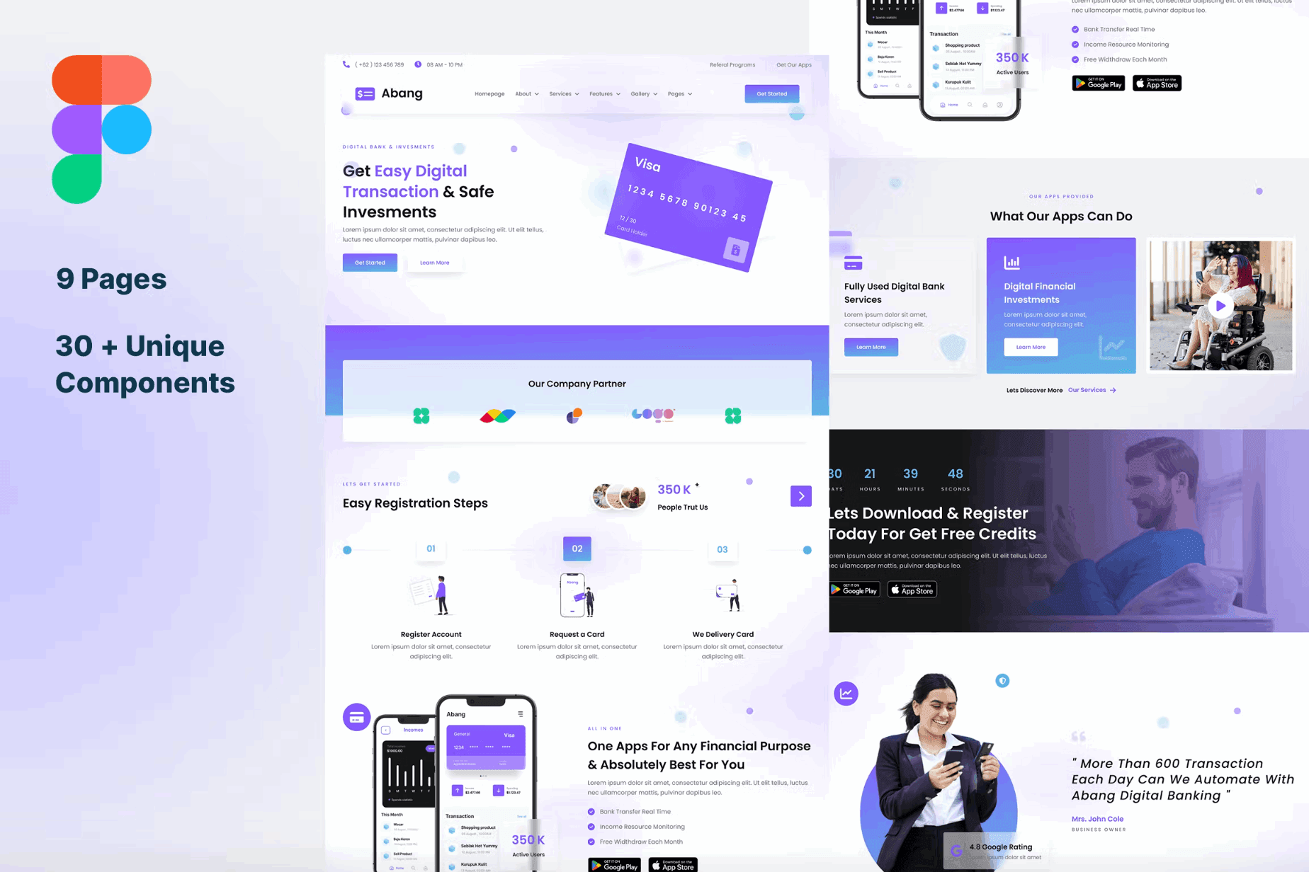 223Abang - Digital Bank Glassmorphism Figma Template - whaledesign