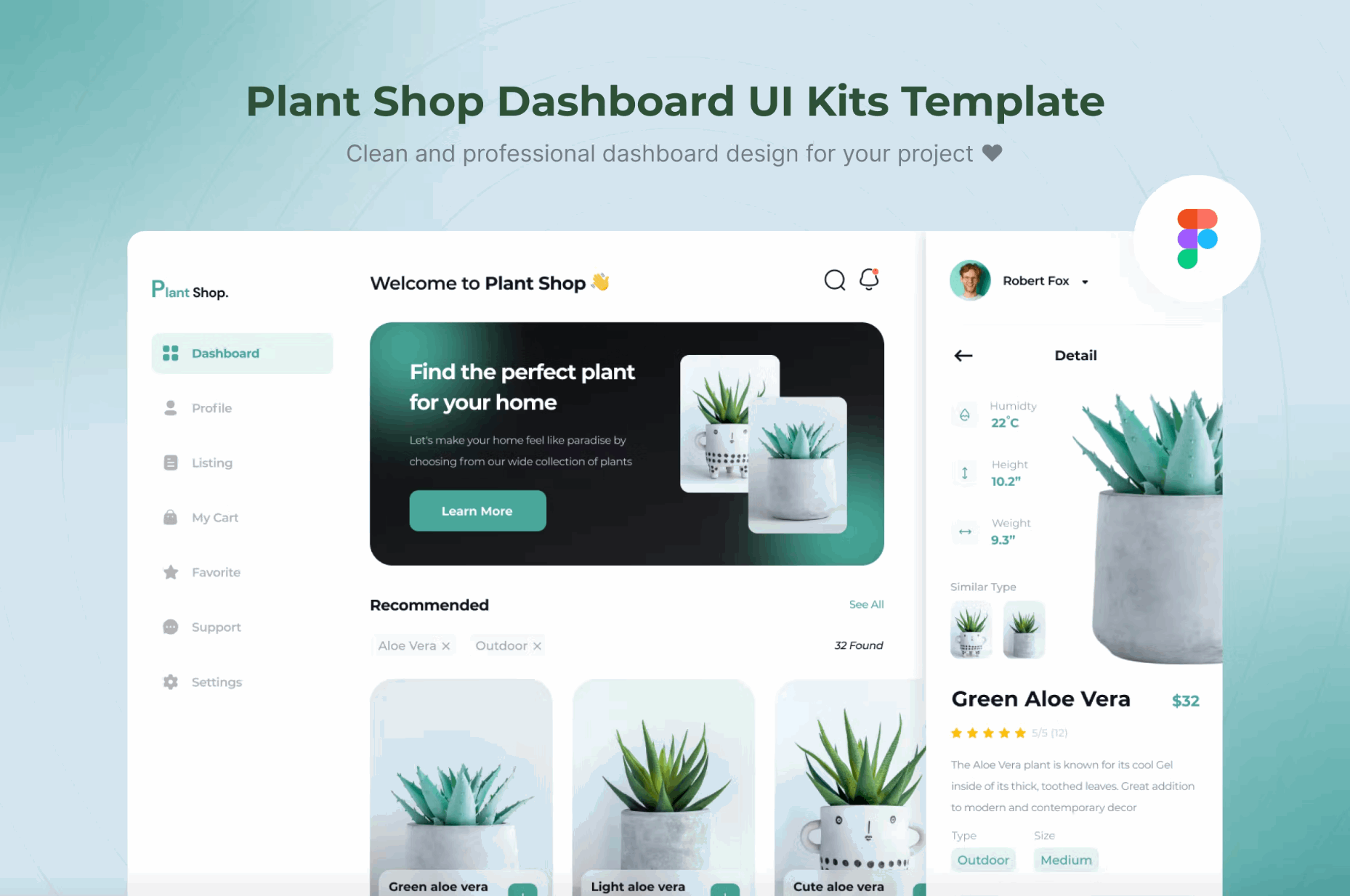 228Plant Shop Dashboard UI Kits Template