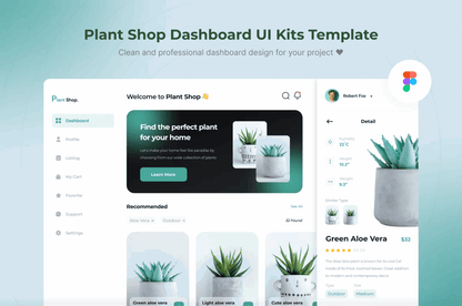 228Plant Shop Dashboard UI Kits Template - whaledesign
