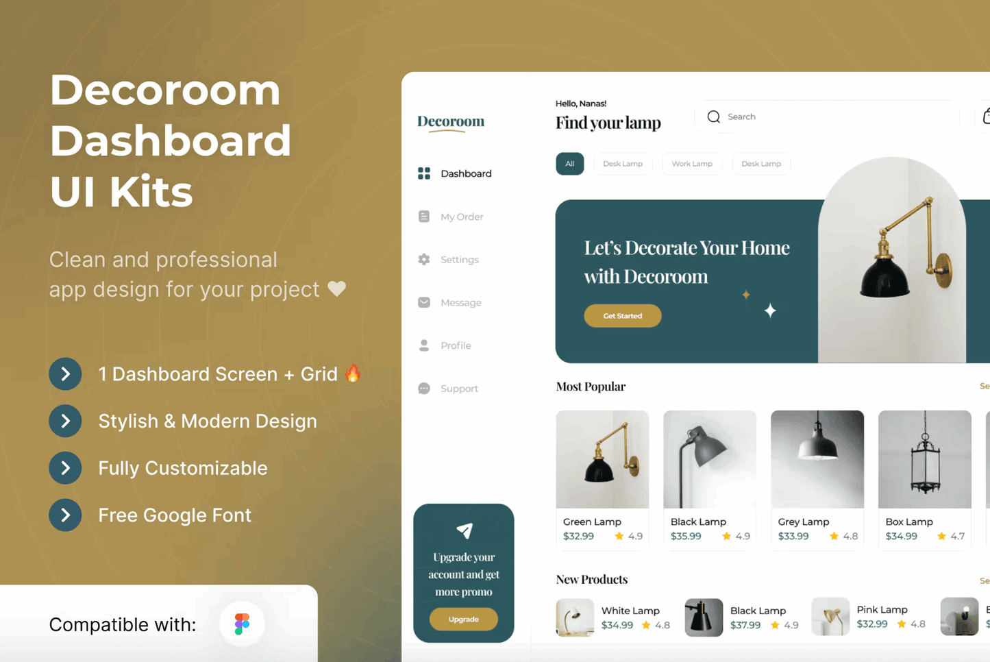 229Decoroom Dashboard UI Kits Template - whaledesign
