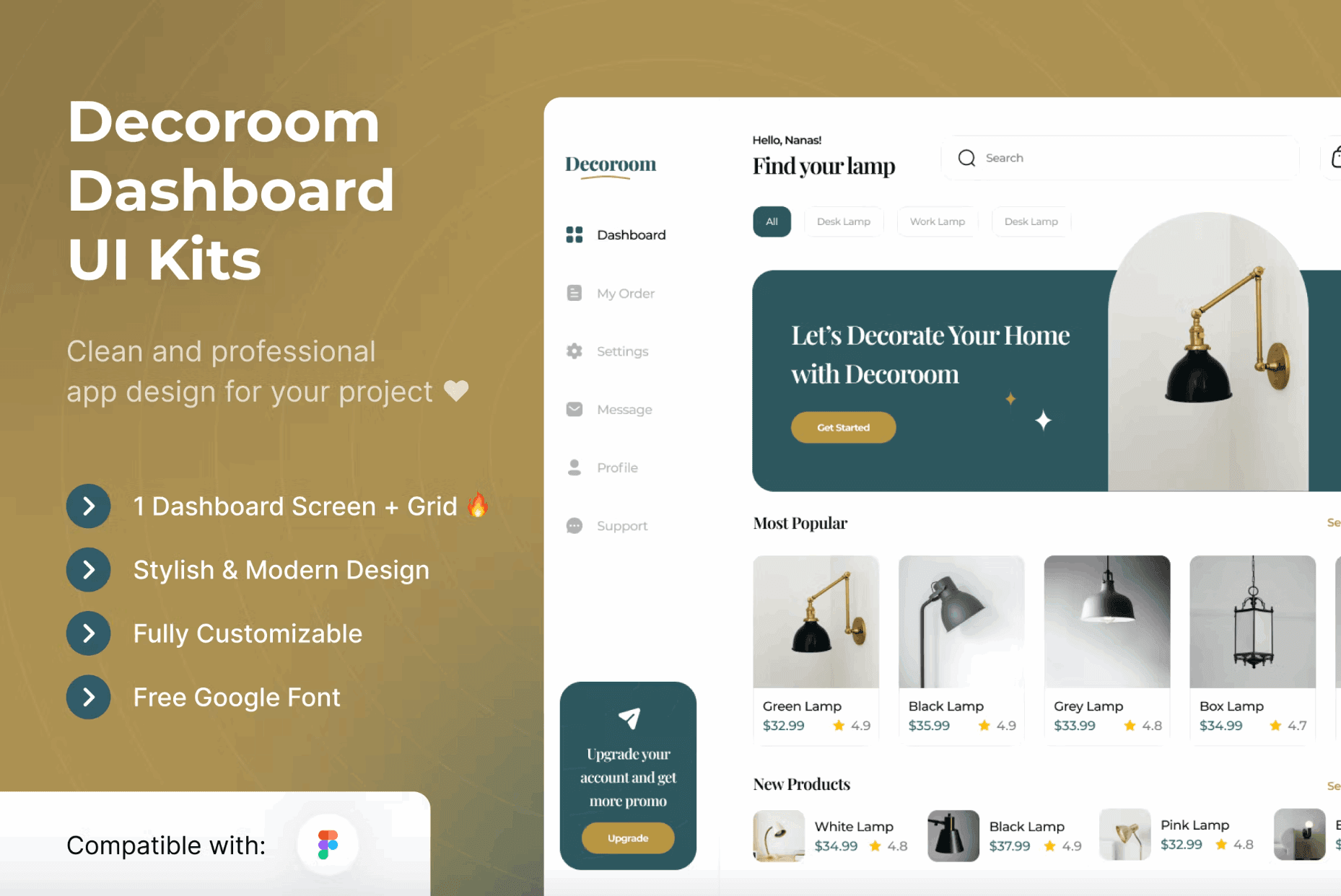 229Decoroom Dashboard UI Kits Template - whaledesign