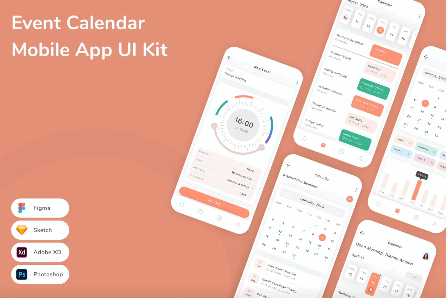 231Event Calendar Mobile App UI Kit - whaledesign