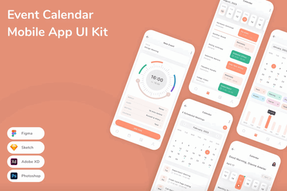 231Event Calendar Mobile App UI Kit - whaledesign