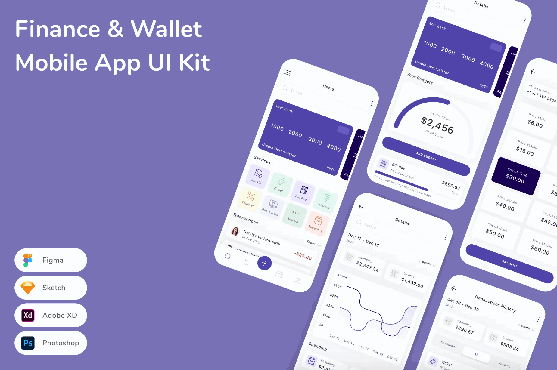 232Finance & Wallet Mobile App UI Kit - whaledesign