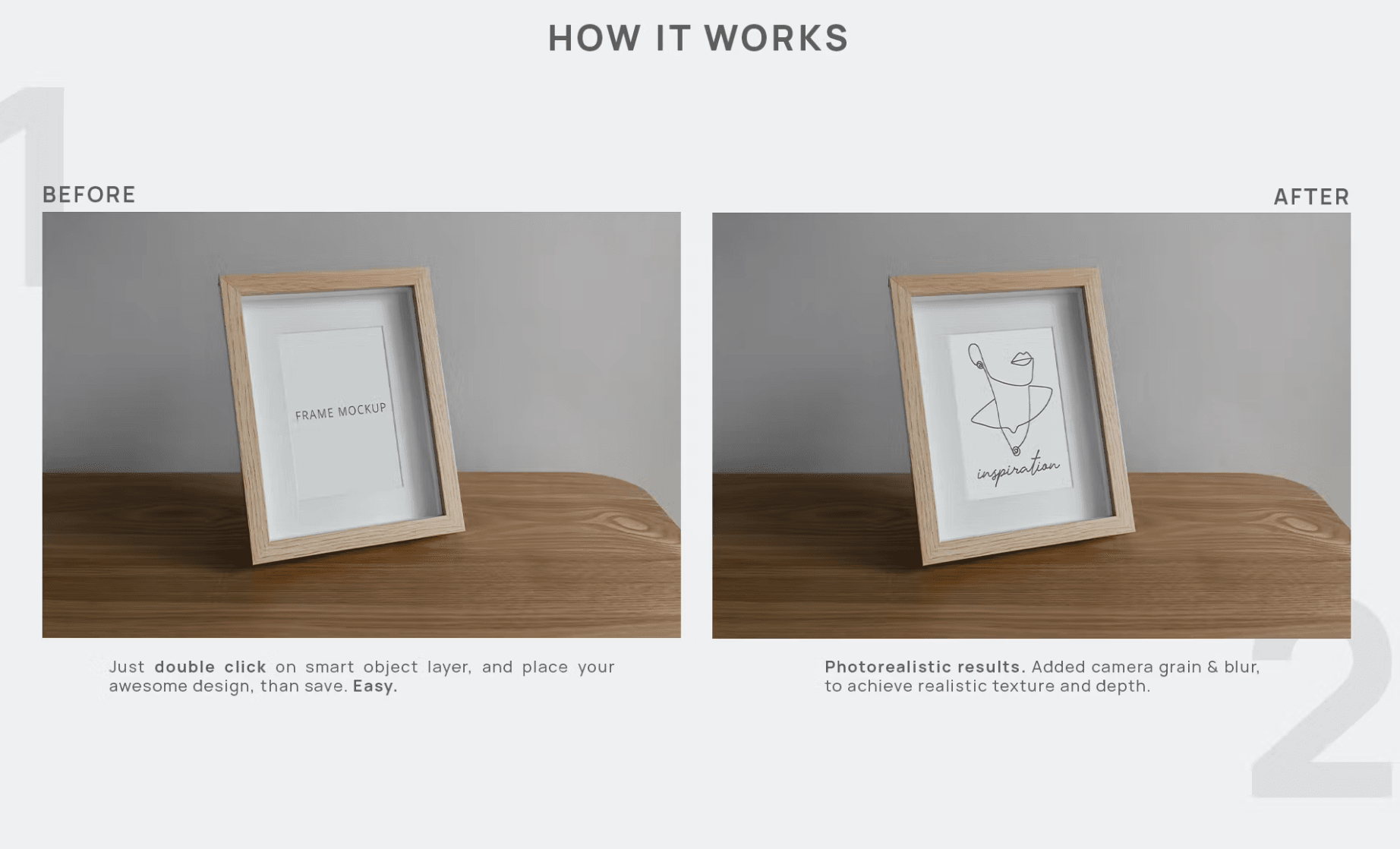 350Picture & Photo Wooden Frame Mockup - whaledesign