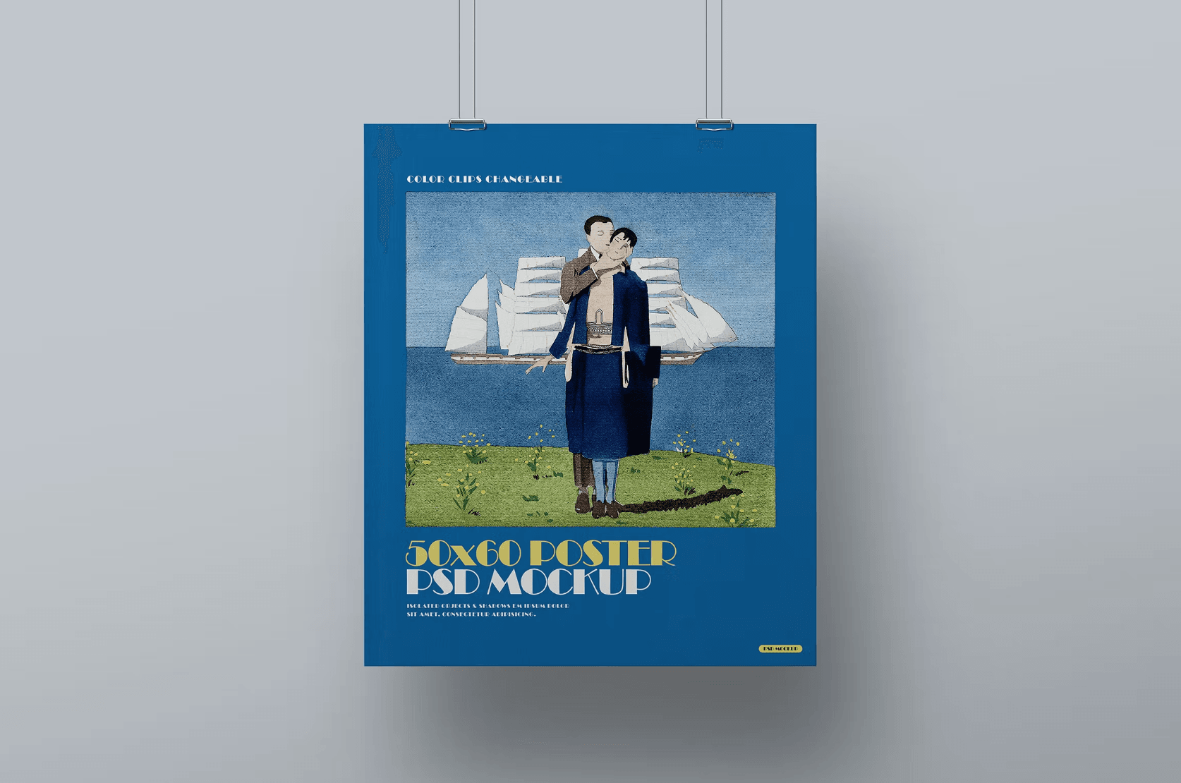 364Poster Mockup - 50 x 60 Hanging Clip - whaledesign