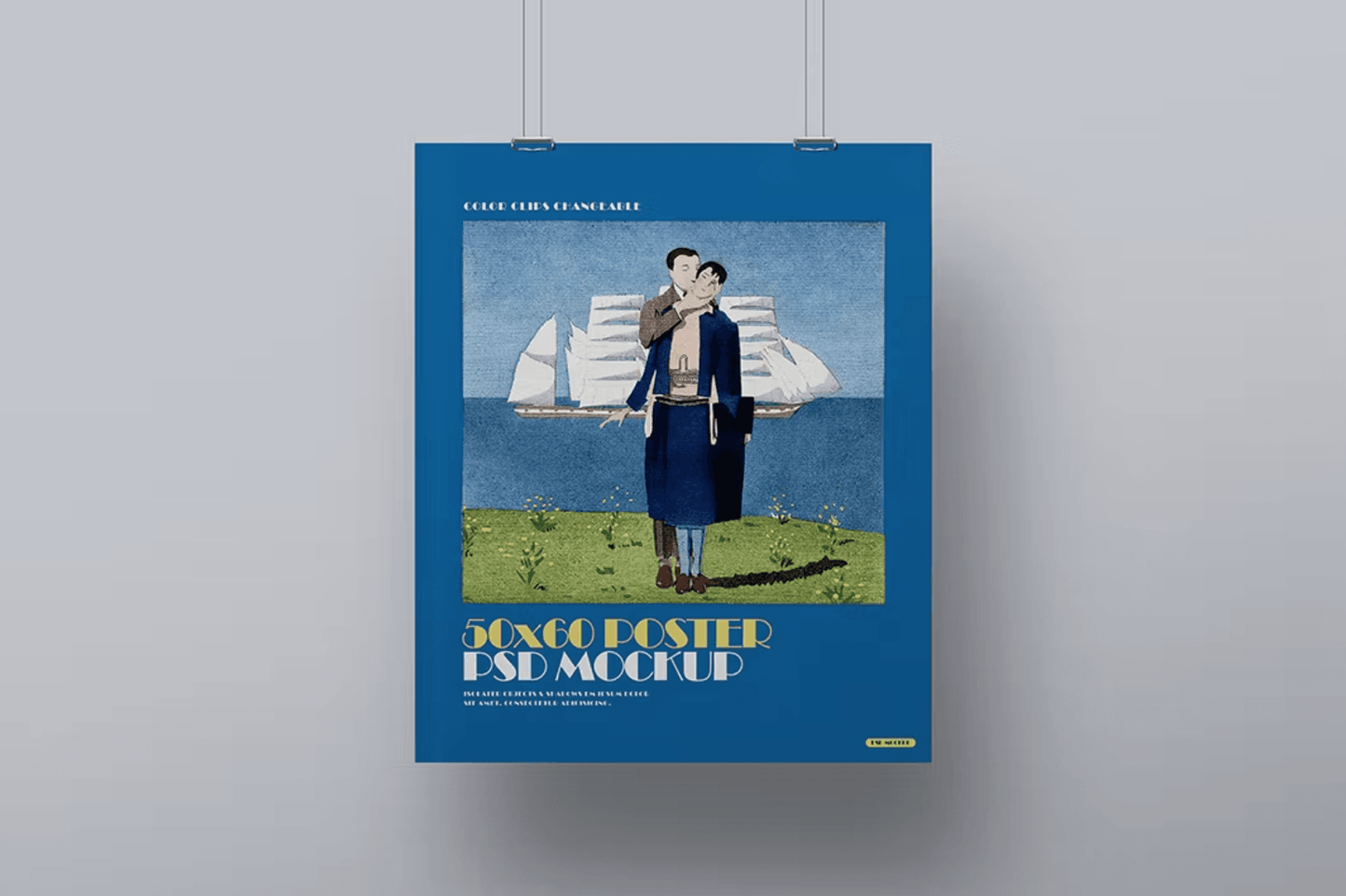 364Poster Mockup - 50 x 60 Hanging Clip - whaledesign