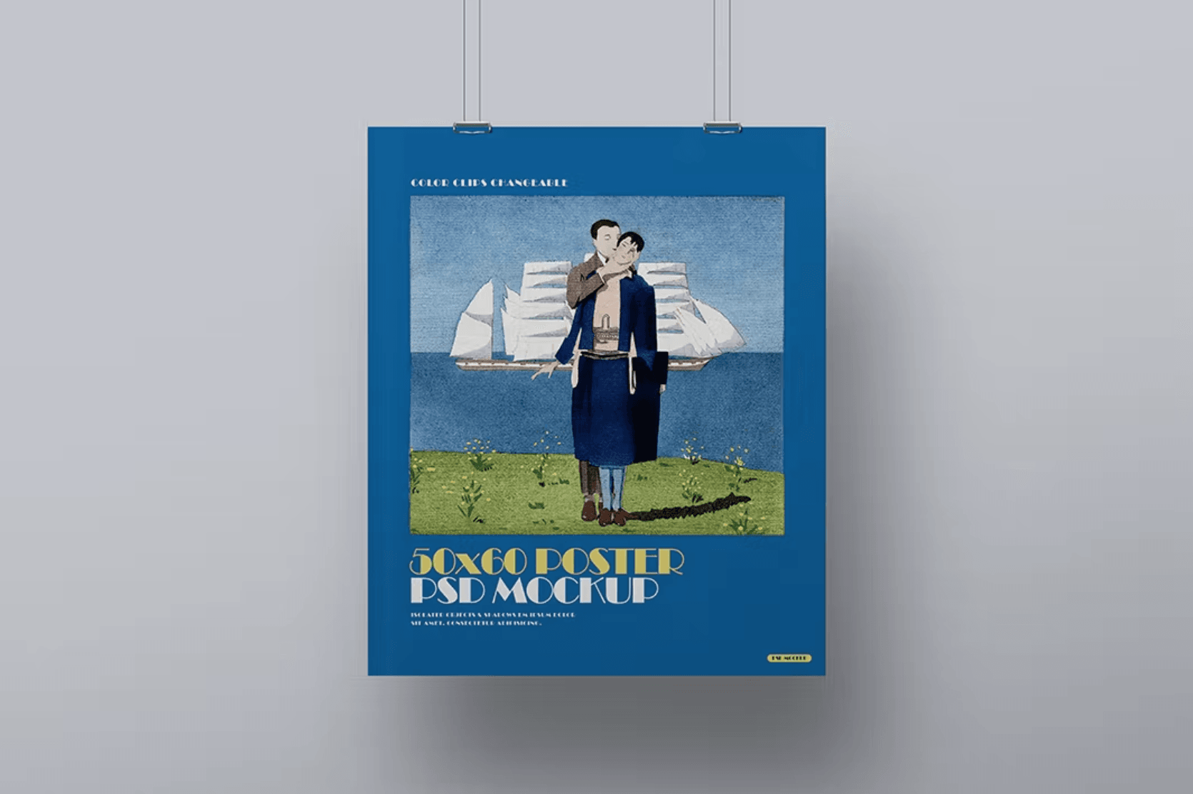 364Poster Mockup - 50 x 60 Hanging Clip - whaledesign