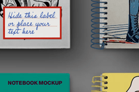 366Notebook Mockup Spiral School Set - whaledesign