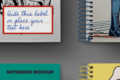 366Notebook Mockup Spiral School Set - whaledesign