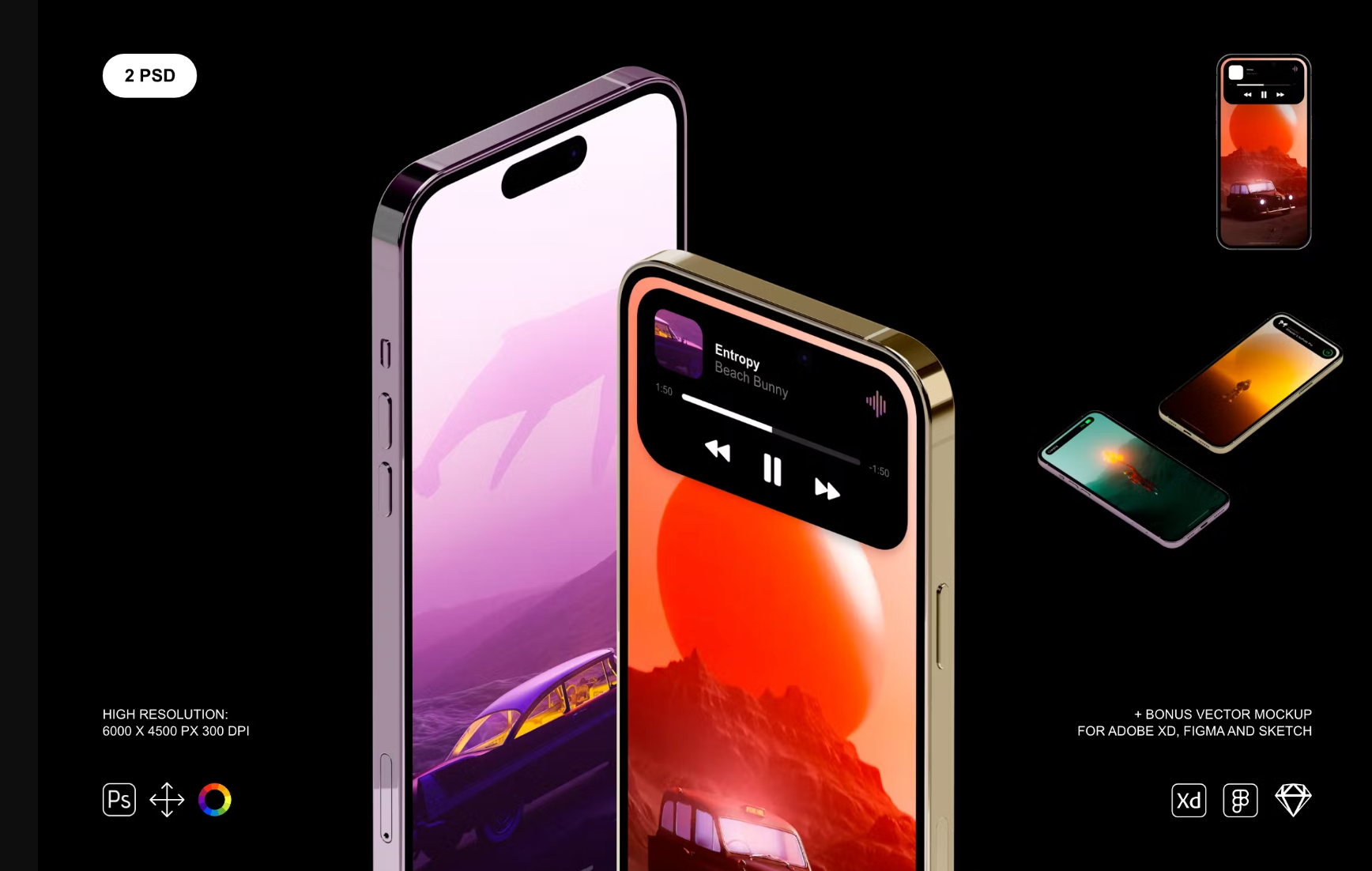 373iPhone 14 Pro Mockup Set - whaledesign