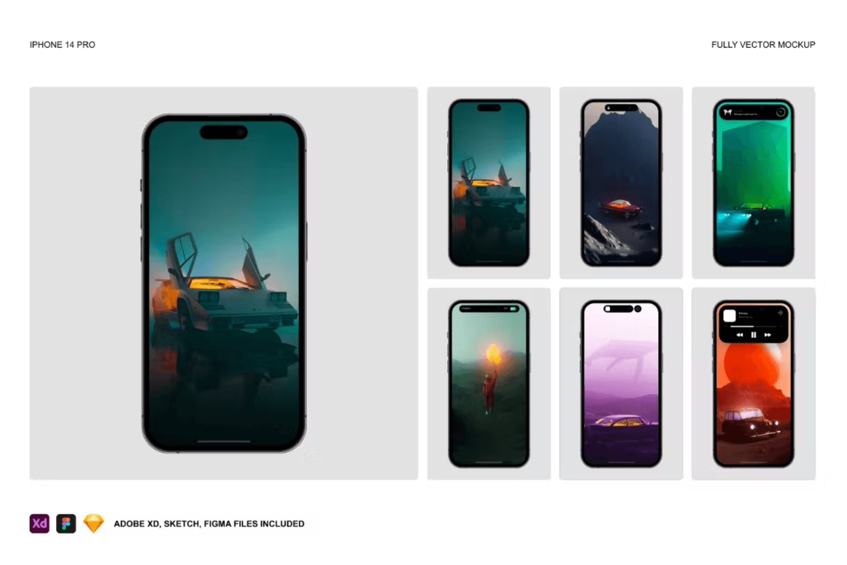 373iPhone 14 Pro Mockup Set - whaledesign