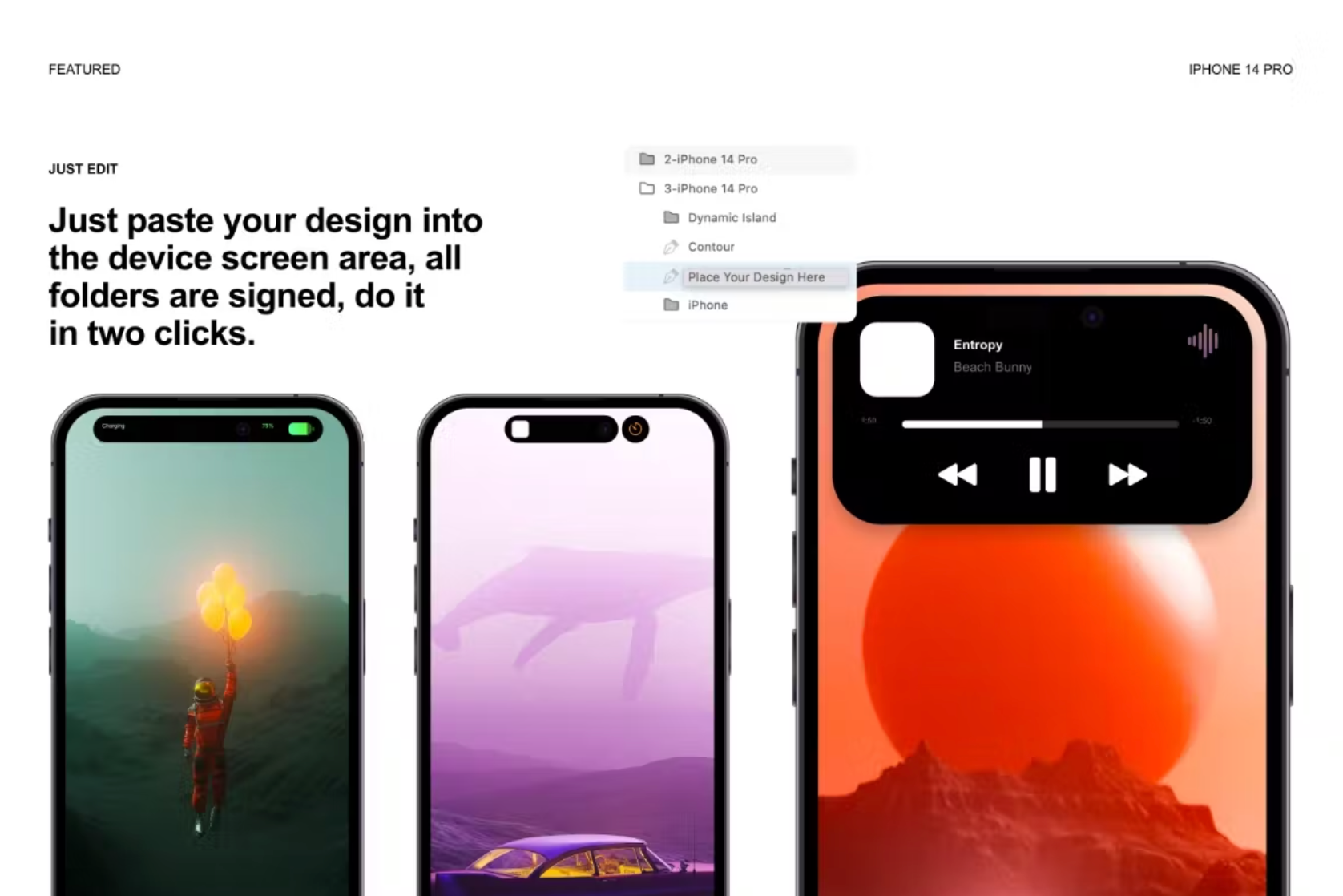 373iPhone 14 Pro Mockup Set - whaledesign