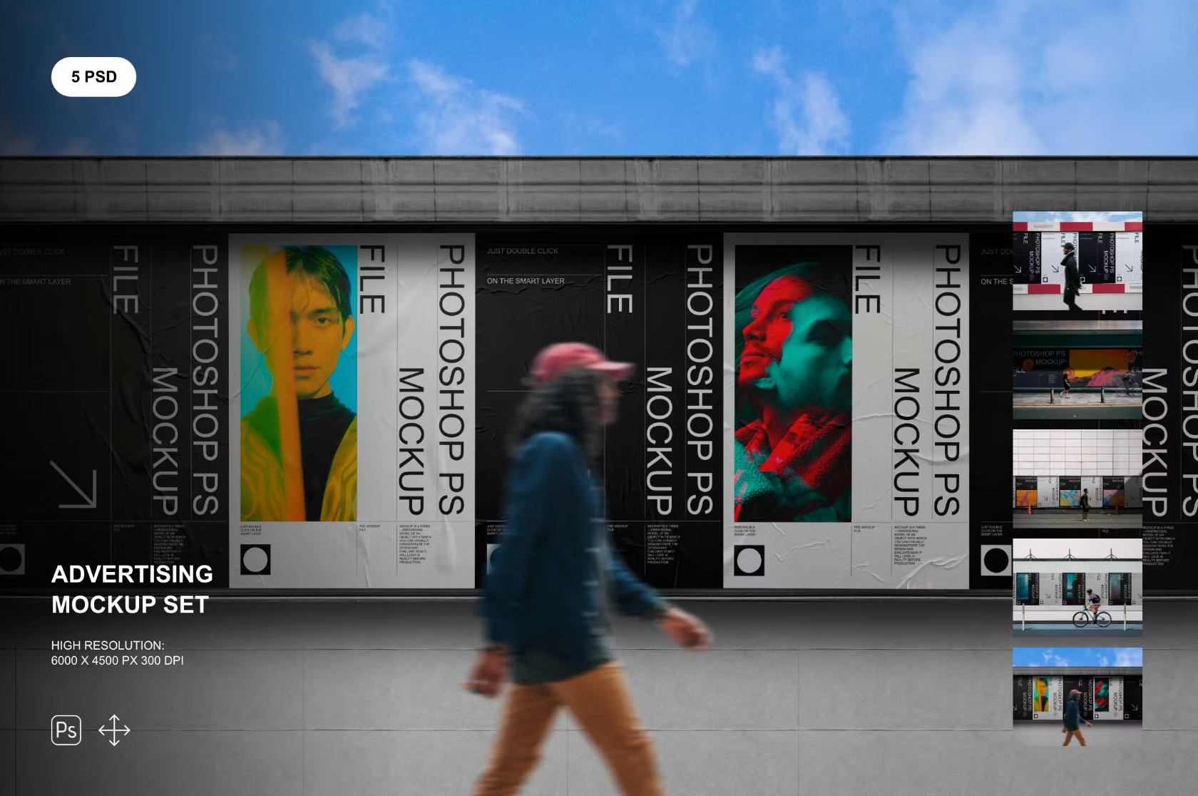 378Posters and Billboard Mockup Set - whaledesign