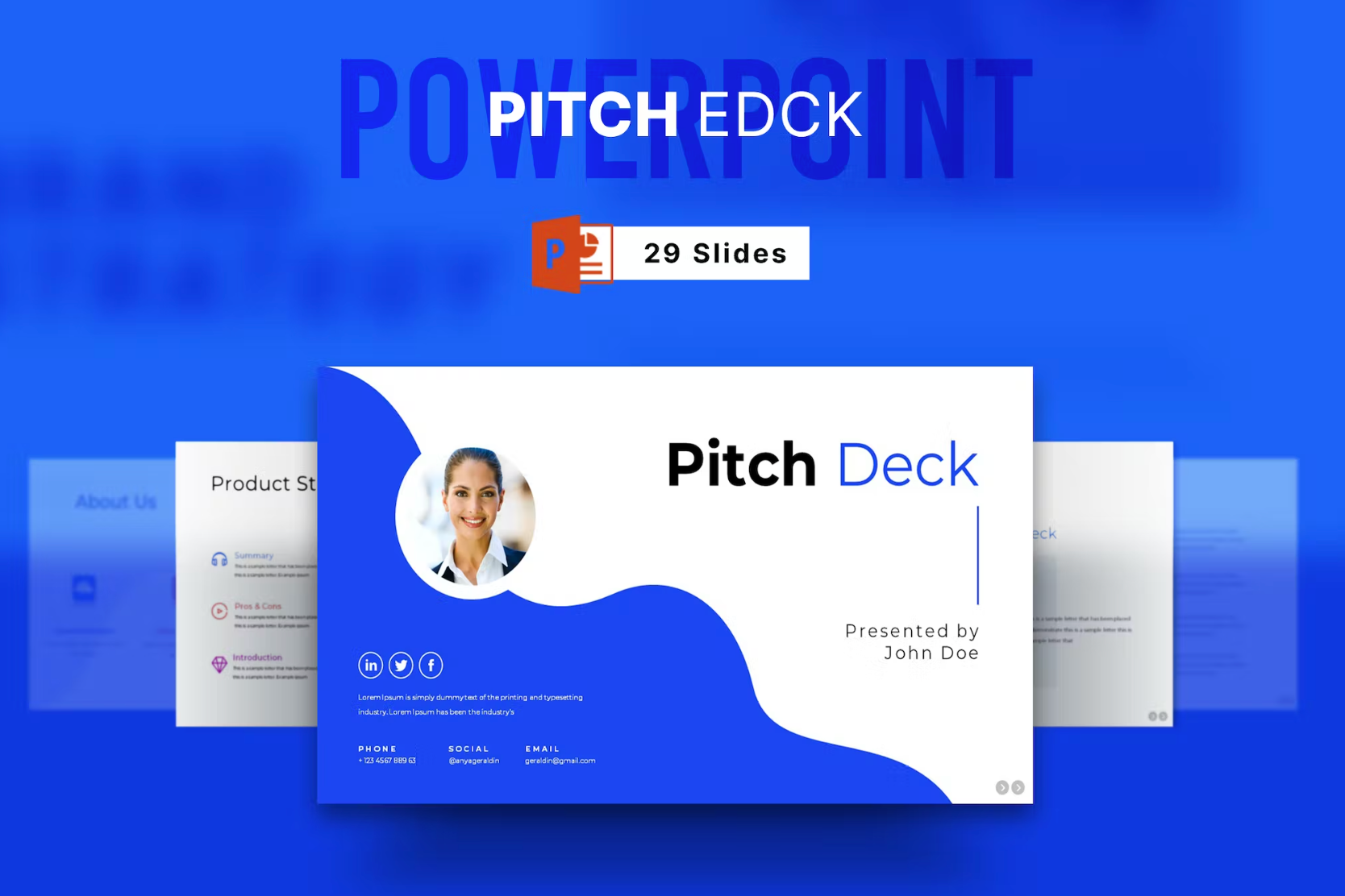 471Pitch Deck PowerPoint Template - whaledesign