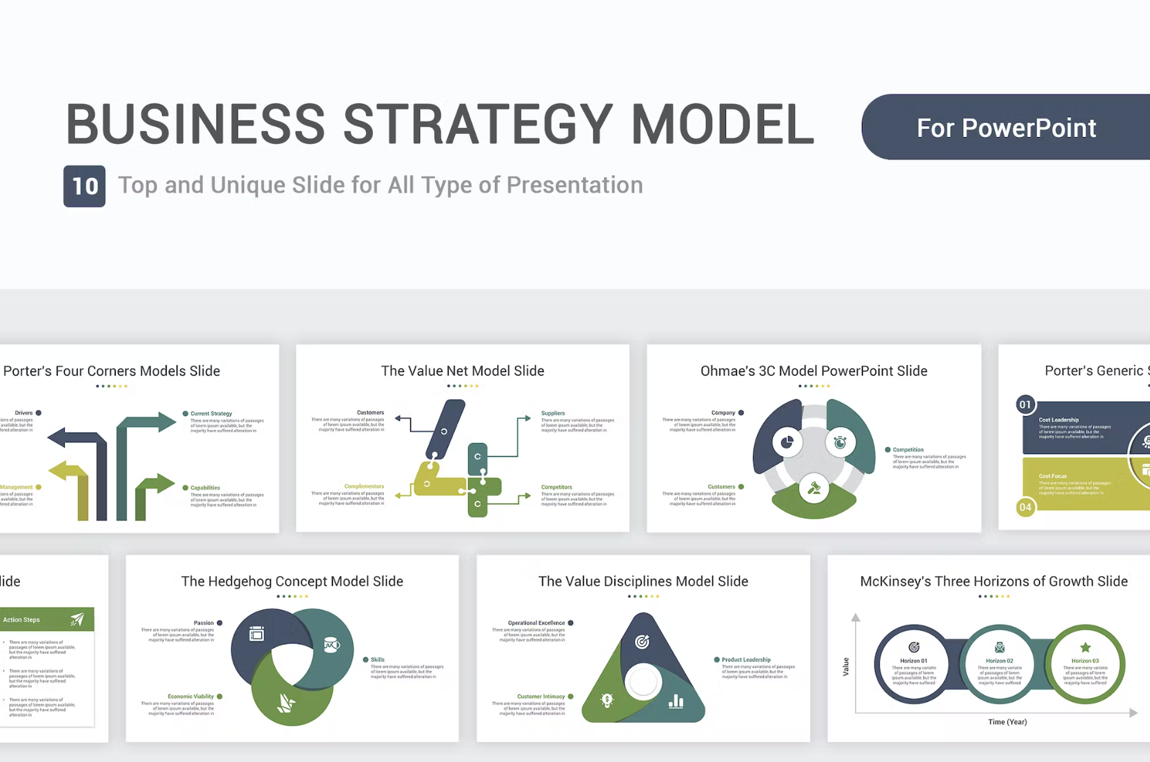 478Business Strategy Model PowerPoint Template - whaledesign