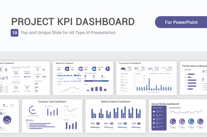 479Project KPI Dashboard Model PowerPoint Template - whaledesign