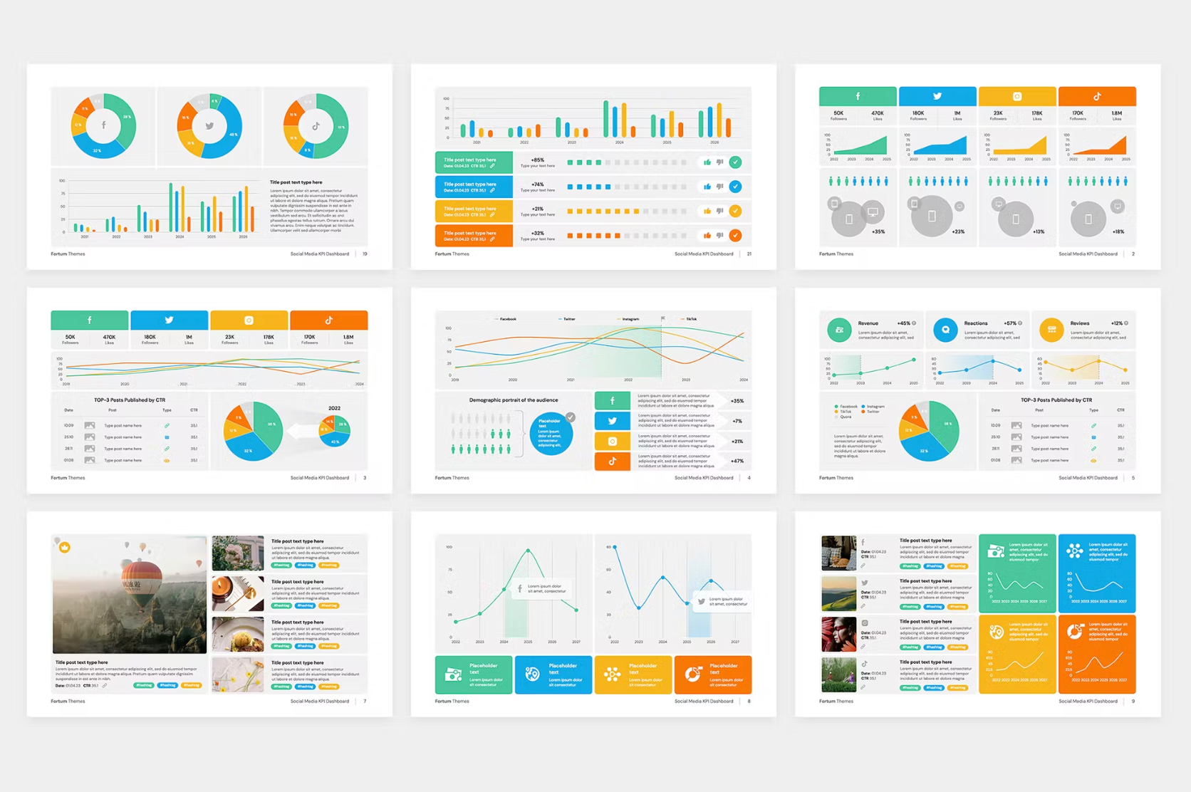 489Social Media KPI Dashboard for PowerPoint - whaledesign