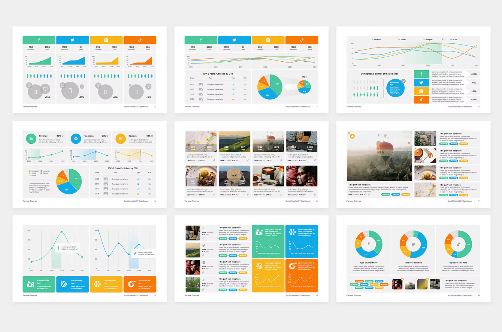 489Social Media KPI Dashboard for PowerPoint - whaledesign