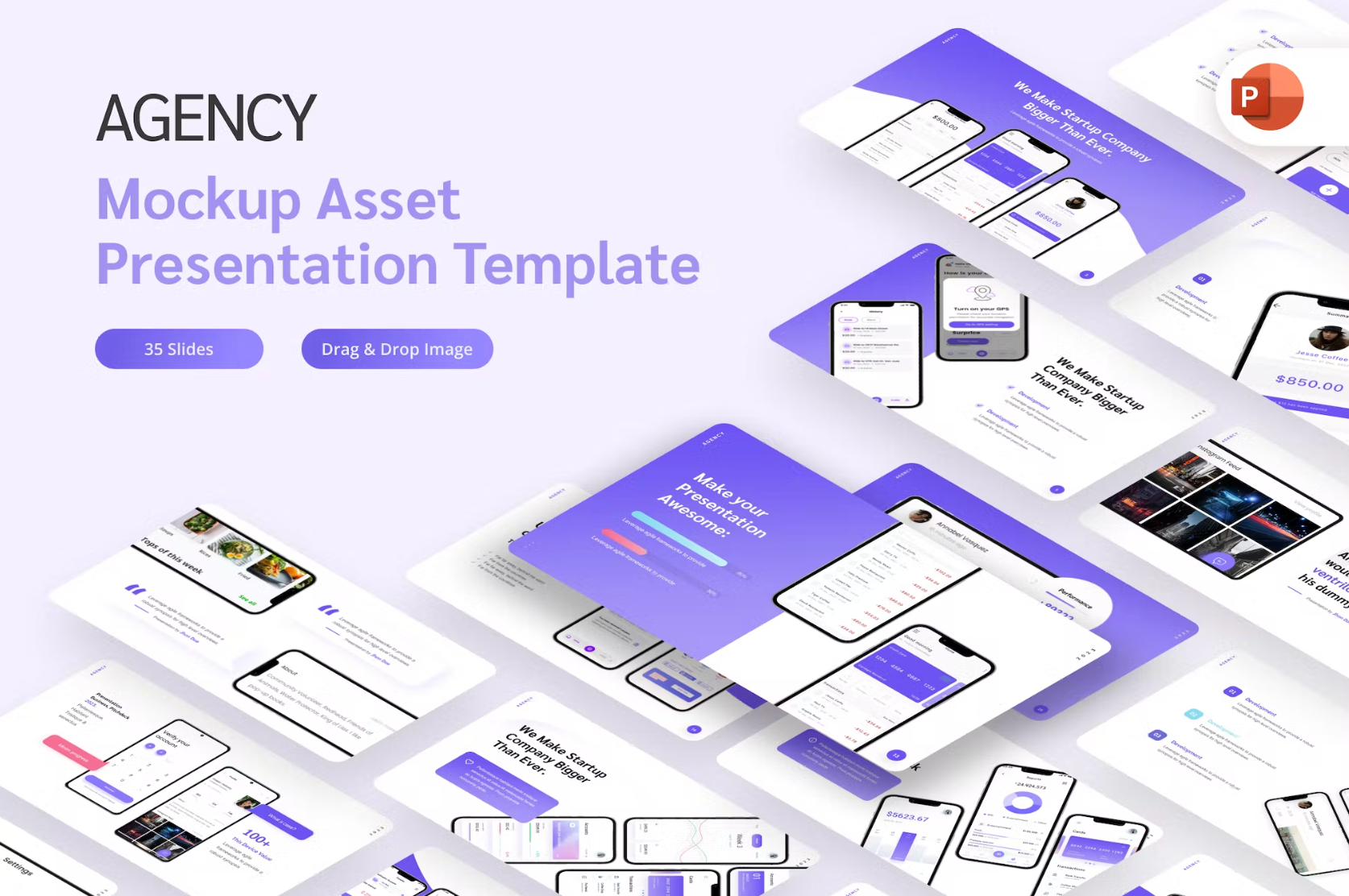 454Agency Mockup Asset PowerPoint Template - whaledesign