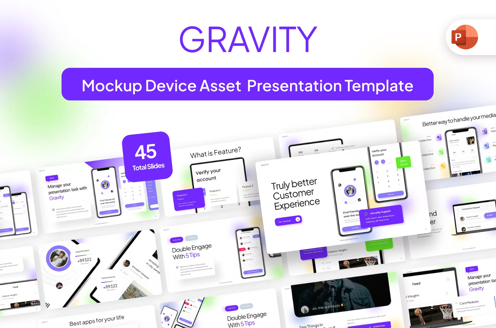 455Gravity Mockup Device Asset PowerPoint Template - whaledesign