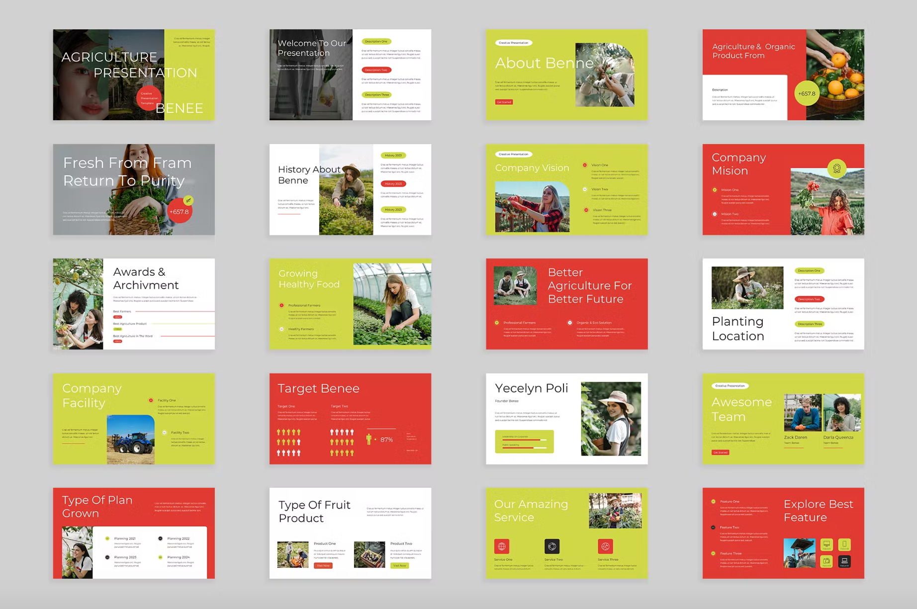 496Creative Yellow Red Agriculture Presentation - whaledesign