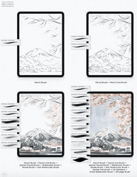 503 Sketchbook Procreate Brushes Mixed Media Sketch - whaledesign