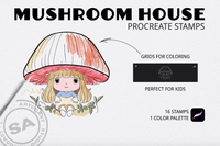 505 Mushroom House Procreate Stamps - whaledesign