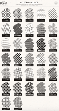 509 Pattern Brushes for Procreate - whaledesign