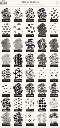 509 Pattern Brushes for Procreate - whaledesign