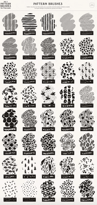 510 Pattern Brushes for Procreate Vol 1 - whaledesign