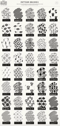 511 Pattern Brushes for Procreate Vol 2 - whaledesign