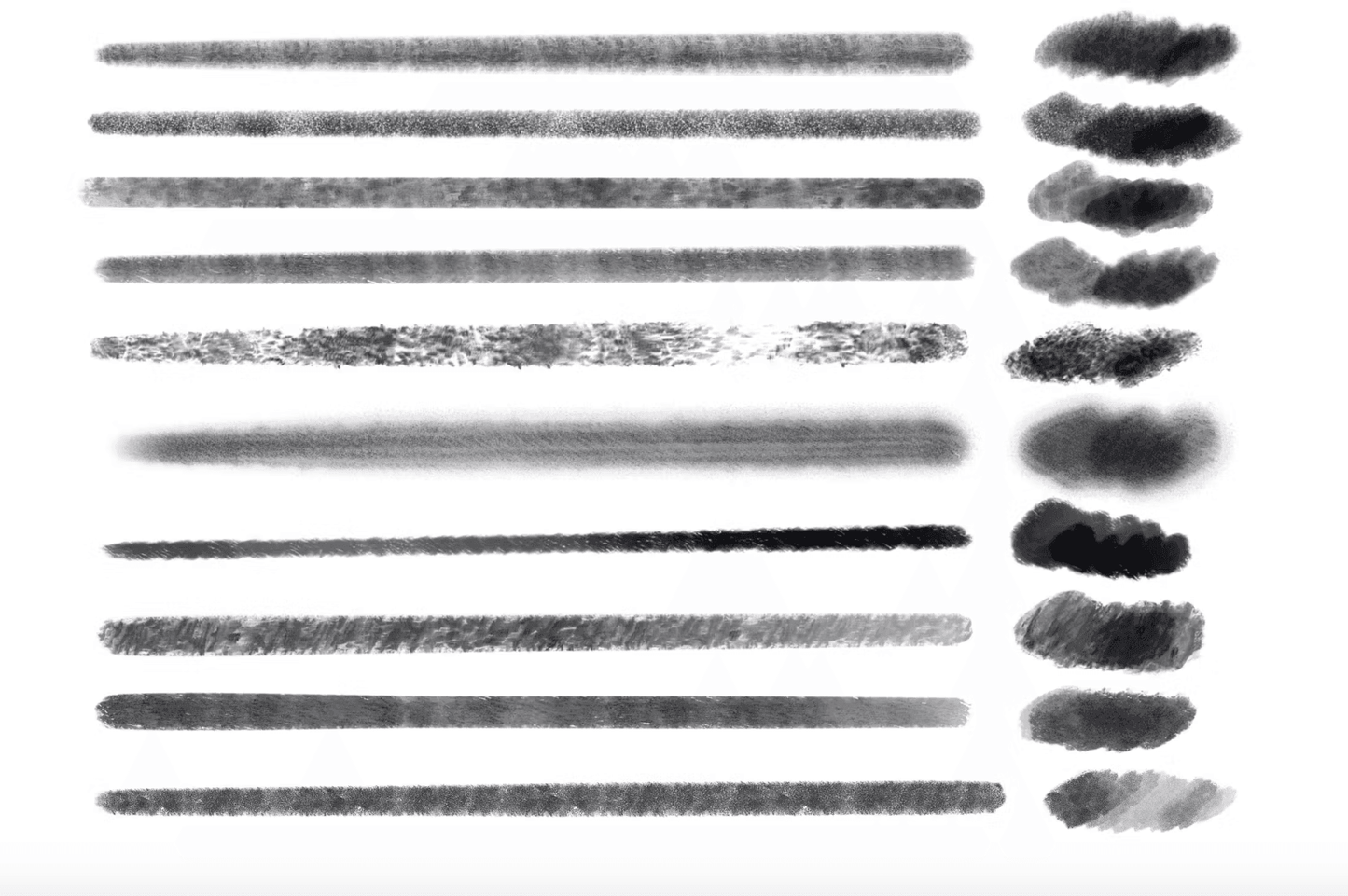513 10 Gouache Brushes Procreate - whaledesign