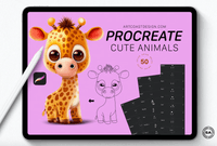 542Procreate Cute Animals Grids - whaledesign