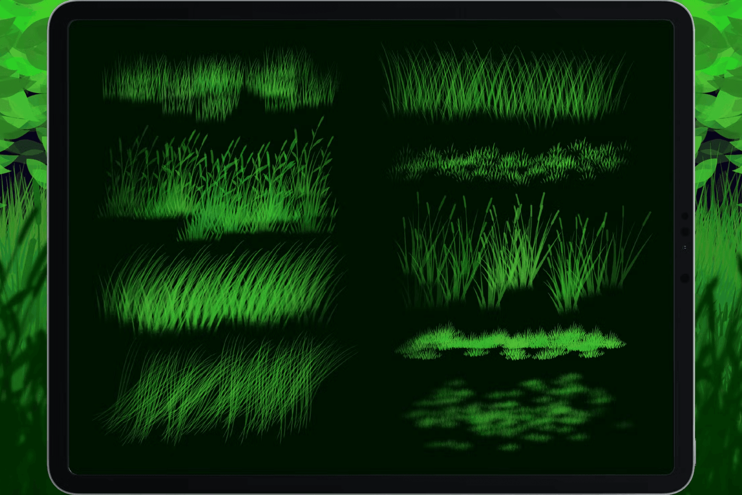 553 design Grass Brush Procreate4 - whaledesign