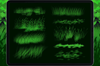 553 design Grass Brush Procreate4 - whaledesign