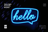 562 Neon Light Procreate Brushes - whaledesign