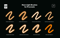 562 Neon Light Procreate Brushes - whaledesign