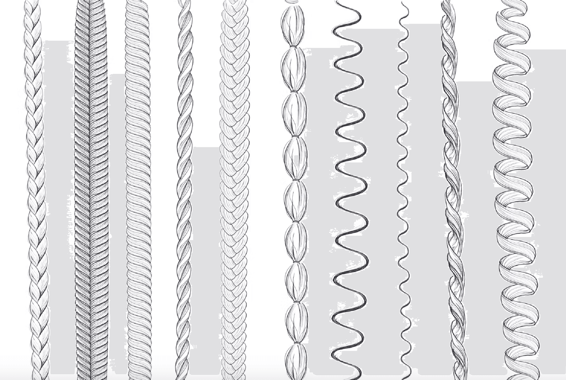 579 10 Hairstyle Brush Procreate - whaledesign