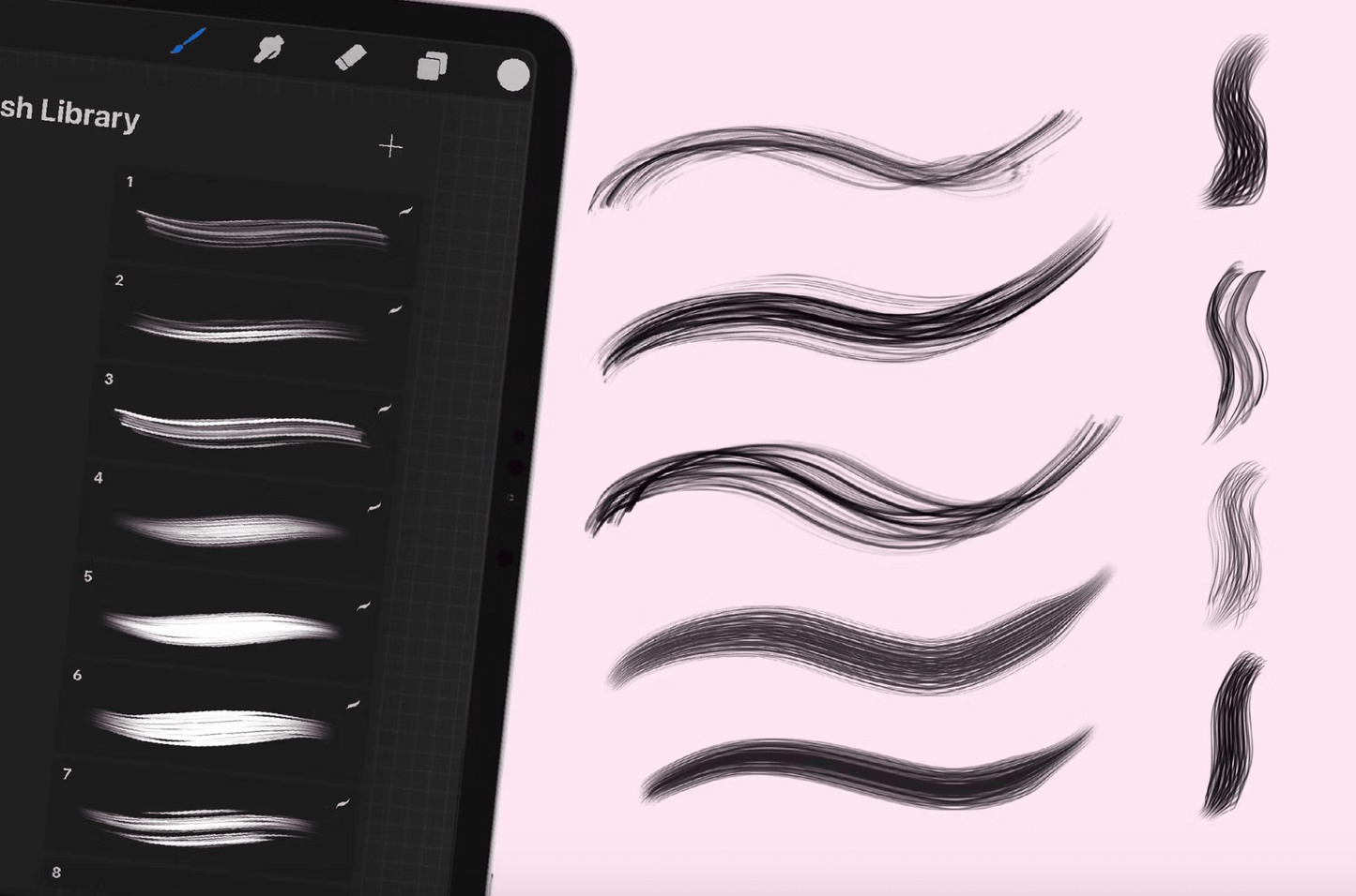 582 Hair Brush Procreate - whaledesign