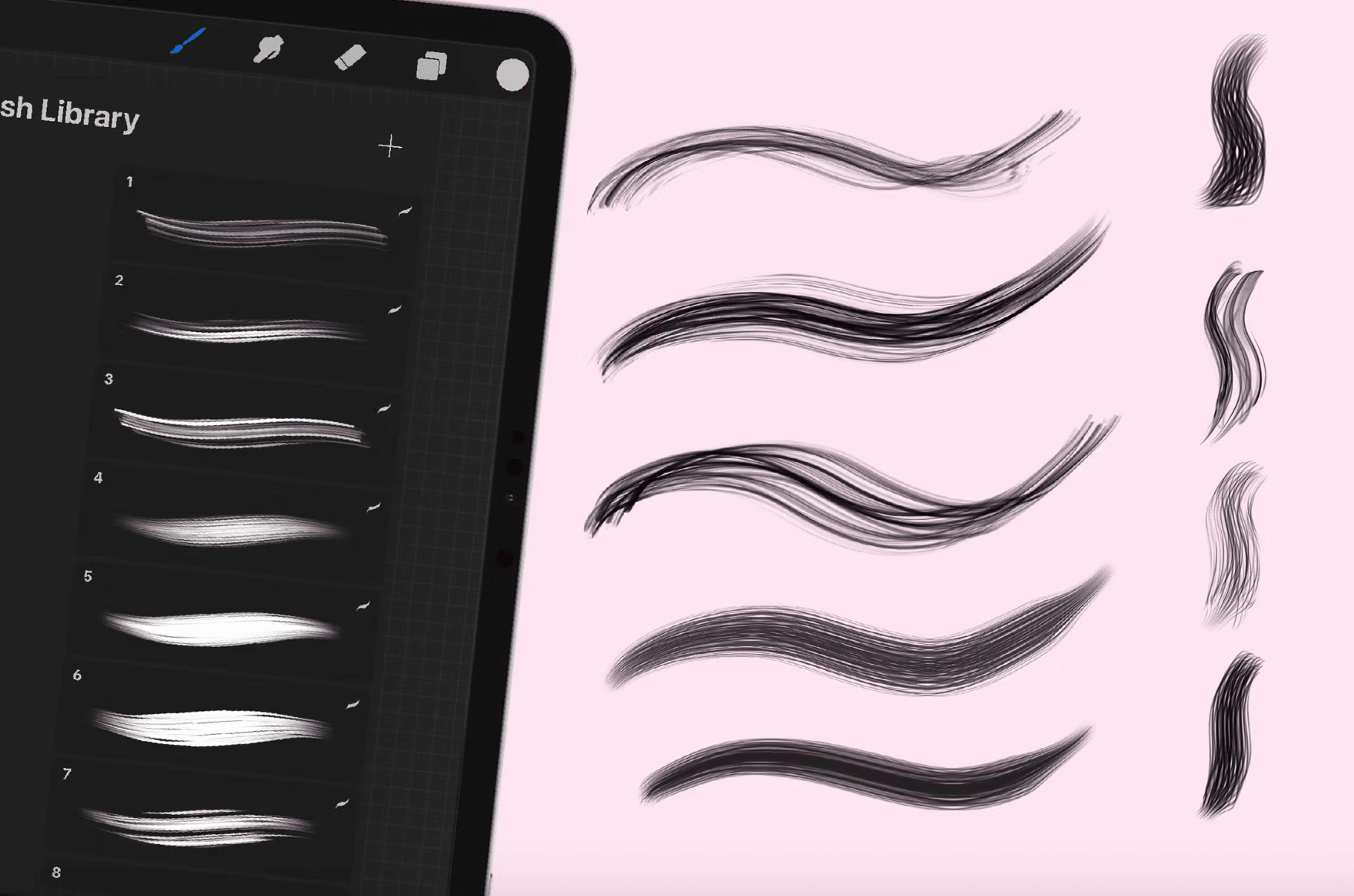 582 Hair Brush Procreate - whaledesign