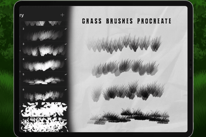 585 Grass Brush Procreate - whaledesign