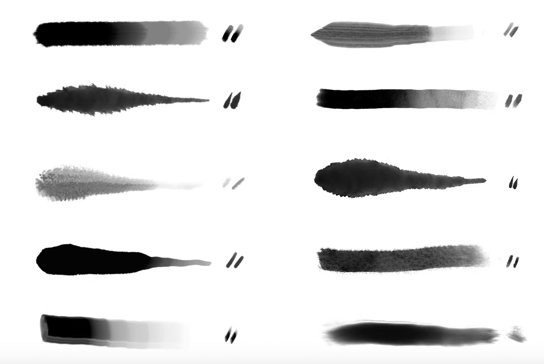 595 10 Soft Watercolor Brushes Procreate - whaledesign
