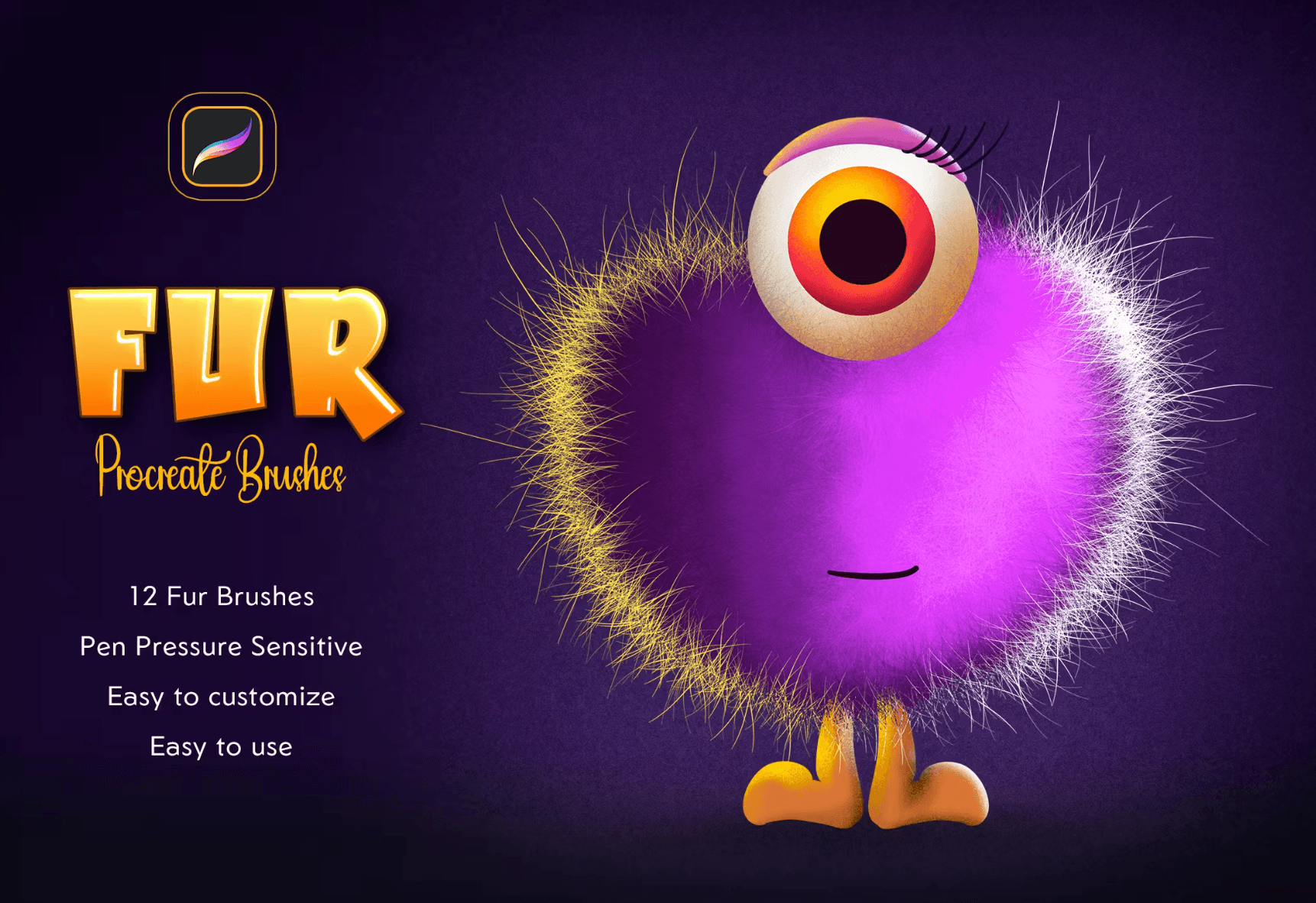 597 Fur Procreate Brushes - whaledesign