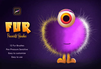 597 Fur Procreate Brushes - whaledesign