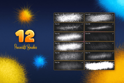 597 Fur Procreate Brushes - whaledesign